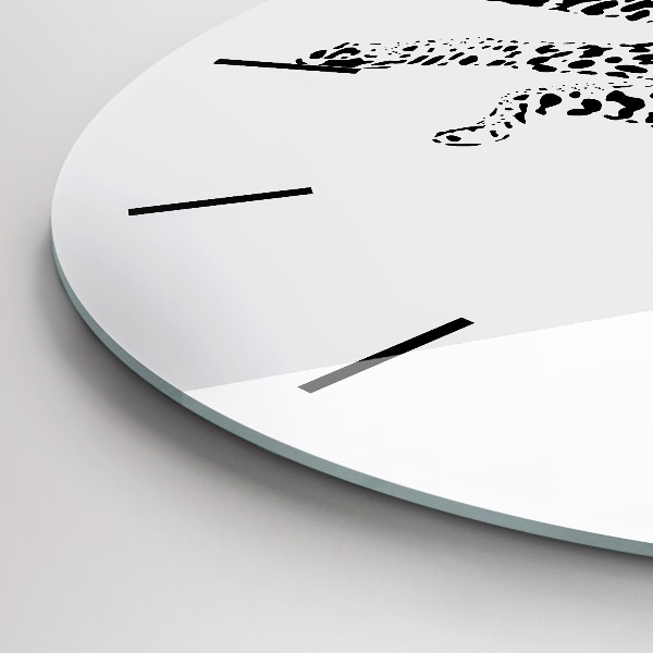 Orologio rotondo Silhouette di una pantera