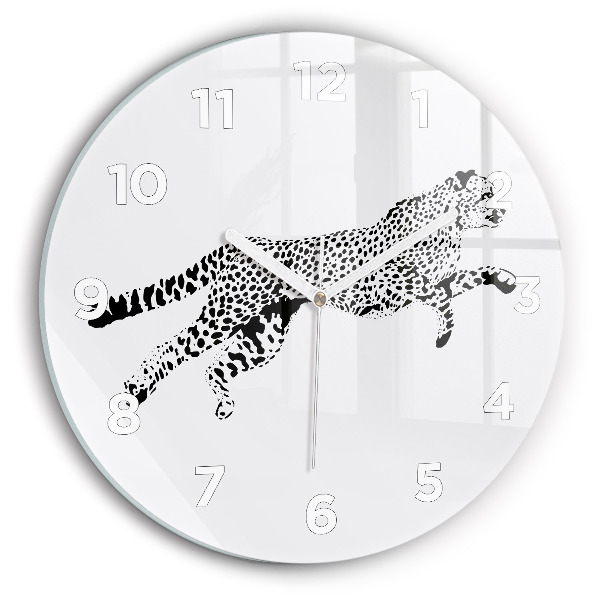 Orologio rotondo Silhouette di una pantera