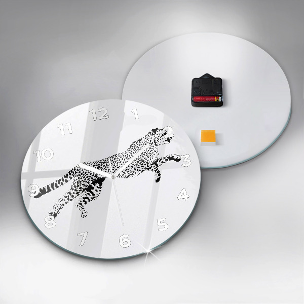 Orologio rotondo Silhouette di una pantera
