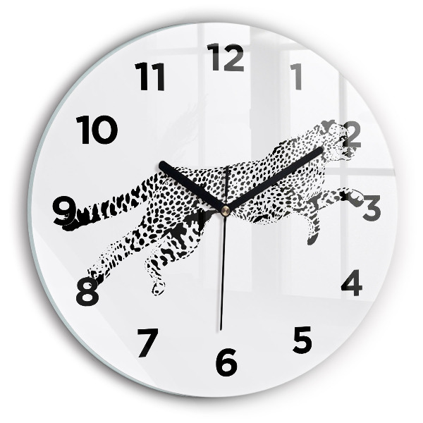 Orologio rotondo Silhouette di una pantera