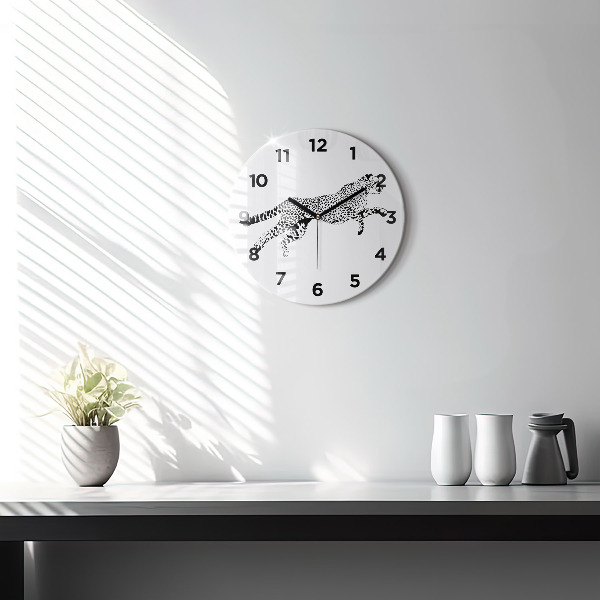 Orologio rotondo Silhouette di una pantera