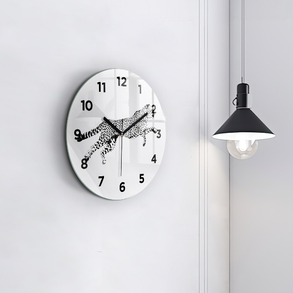 Orologio rotondo Silhouette di una pantera