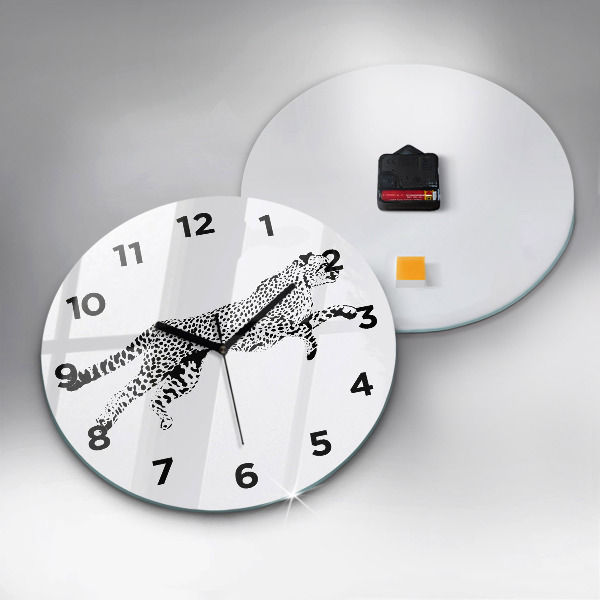 Orologio rotondo Silhouette di una pantera