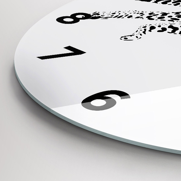 Orologio rotondo Silhouette di una pantera