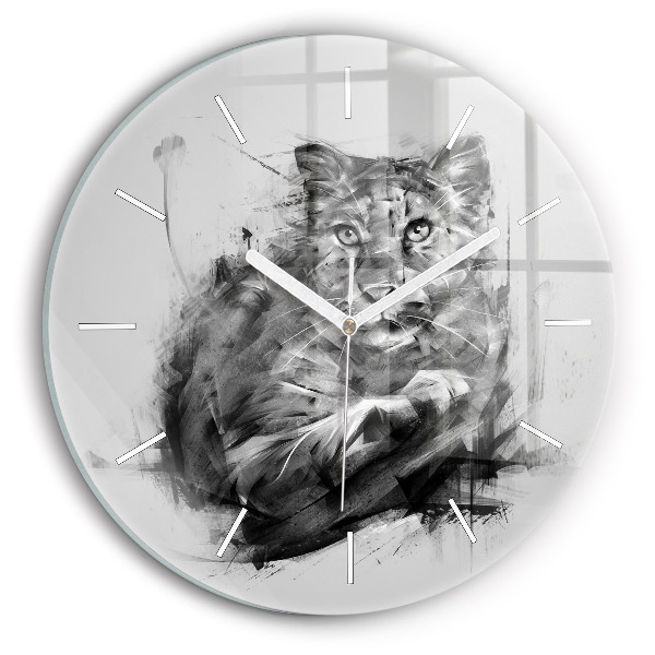 Orologio rotondo Leone dipinto
