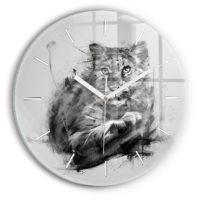 Orologio rotondo Leone dipinto