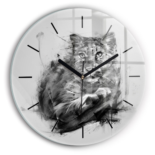 Orologio rotondo Leone dipinto