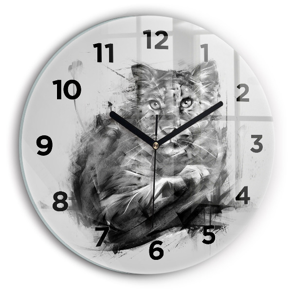 Orologio rotondo Leone dipinto