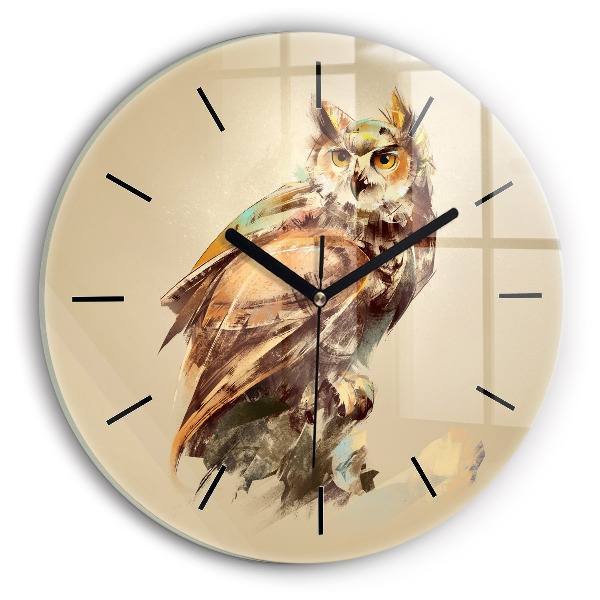 Orologio rotondo Gufo - segno di saggezza
