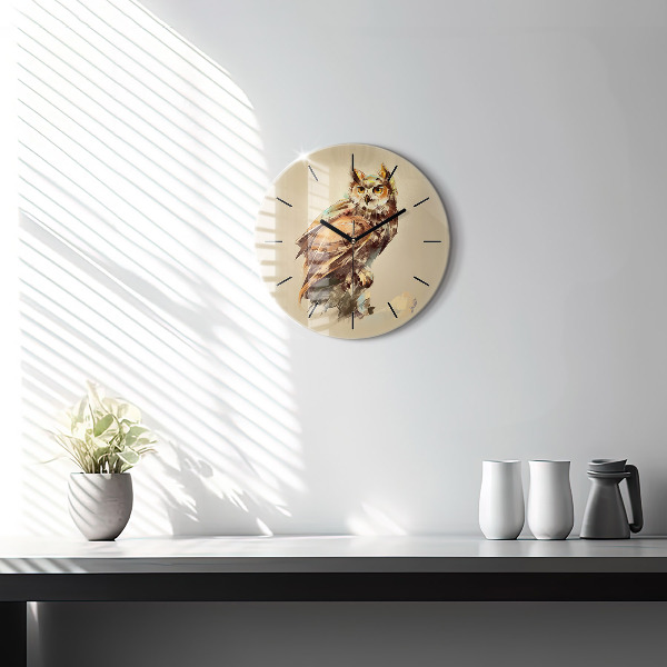 Orologio rotondo Gufo - segno di saggezza