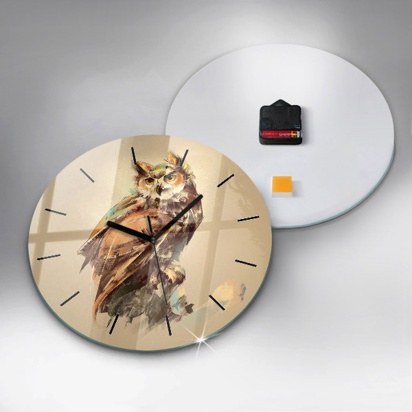 Orologio rotondo Gufo - segno di saggezza