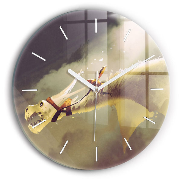 Orologio rotondo Illustrazione del cavaliere del drago