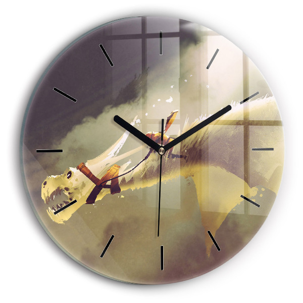 Orologio rotondo Illustrazione del cavaliere del drago