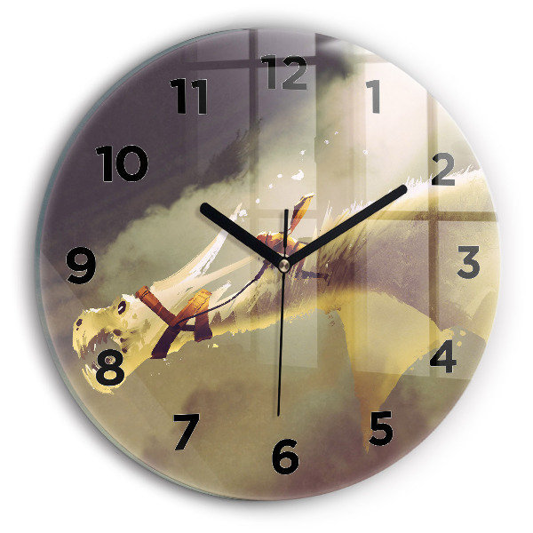 Orologio rotondo Illustrazione del cavaliere del drago