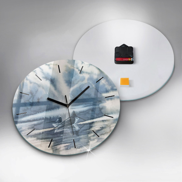 Orologio rotondo Lago invernale Łódka