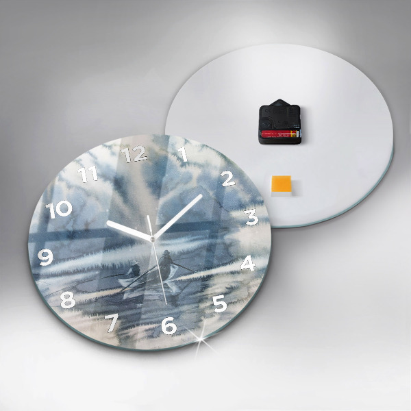 Orologio rotondo Lago invernale Łódka