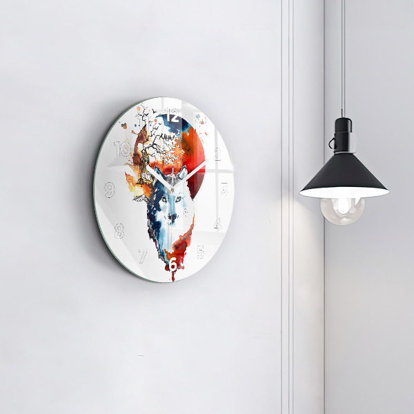 Orologio rotondo Il lupo e la luna piena