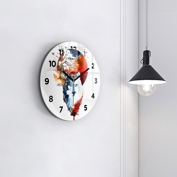 Orologio rotondo Il lupo e la luna piena