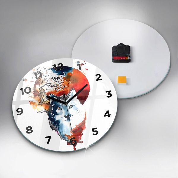 Orologio rotondo Il lupo e la luna piena