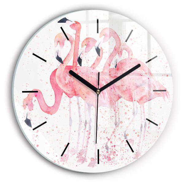 Orologio rotondo Un gruppo di fenicotteri