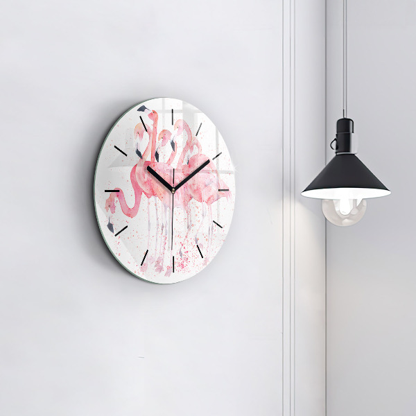 Orologio rotondo Un gruppo di fenicotteri
