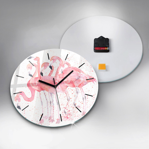 Orologio rotondo Un gruppo di fenicotteri