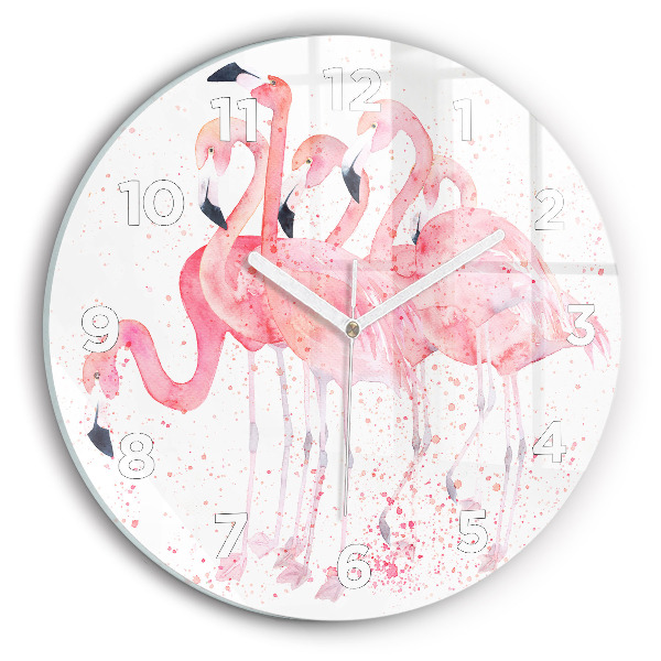 Orologio rotondo Un gruppo di fenicotteri