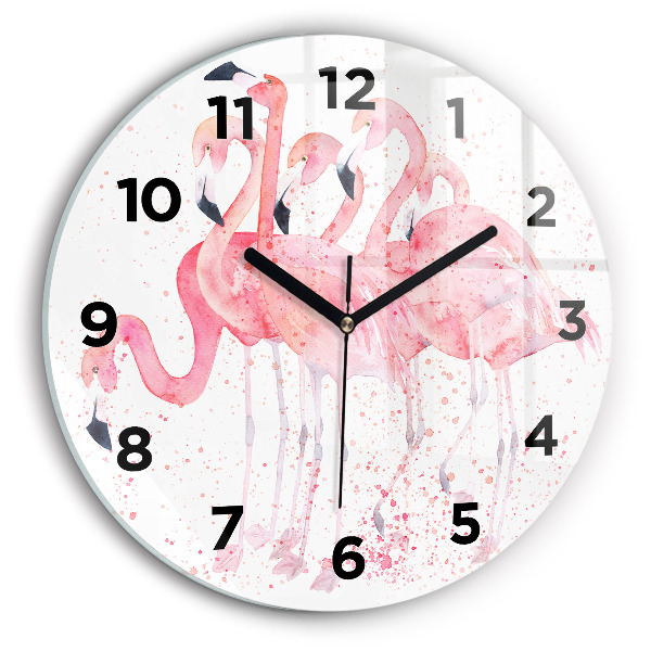 Orologio rotondo Un gruppo di fenicotteri
