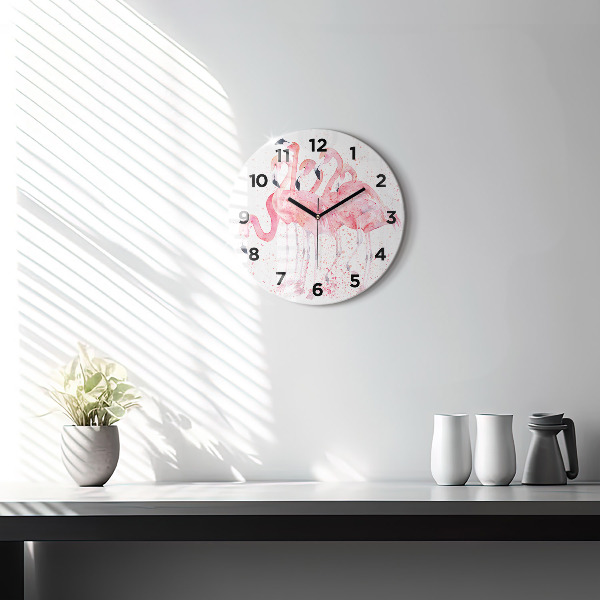 Orologio rotondo Un gruppo di fenicotteri