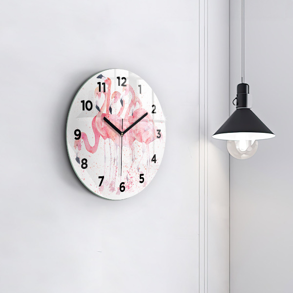 Orologio rotondo Un gruppo di fenicotteri