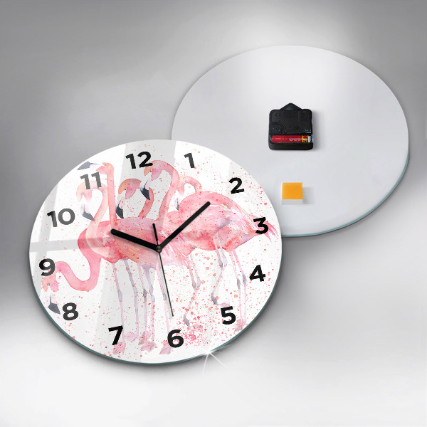 Orologio rotondo Un gruppo di fenicotteri