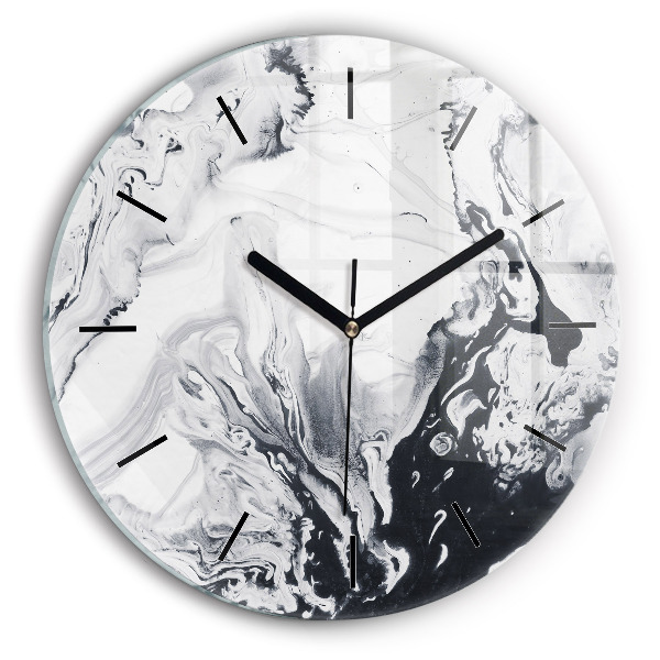 Orologio rotondo Marmo inchiostro astratto