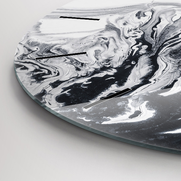 Orologio rotondo Marmo inchiostro astratto