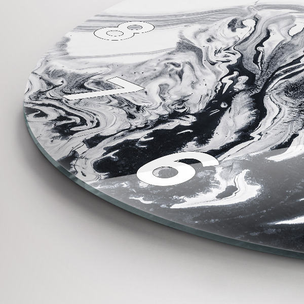 Orologio rotondo Marmo inchiostro astratto