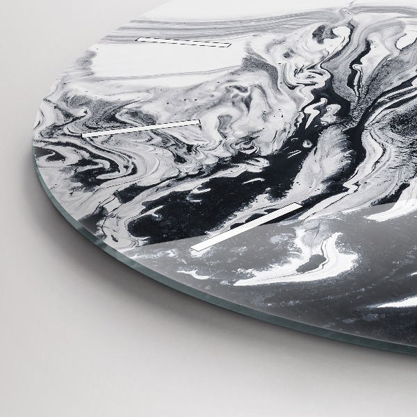 Orologio rotondo Marmo inchiostro astratto