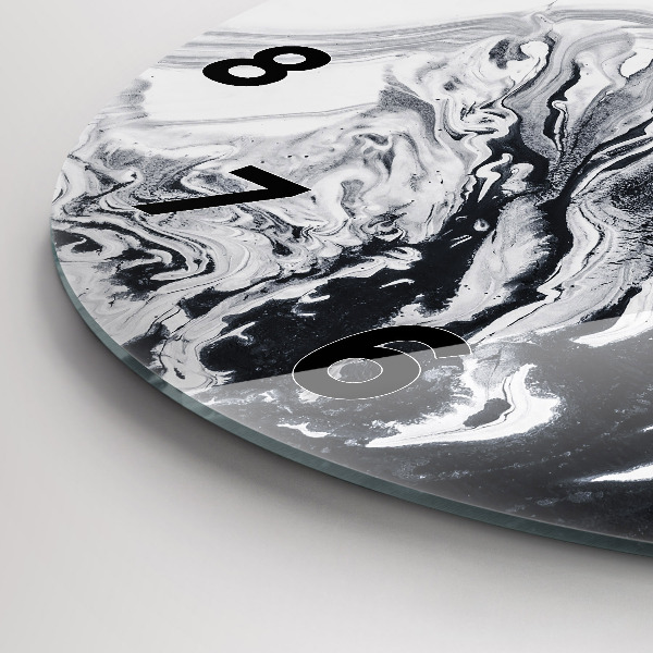 Orologio rotondo Marmo inchiostro astratto