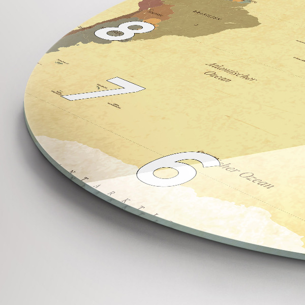 Orologio rotondo Mappa del mondo d'epoca