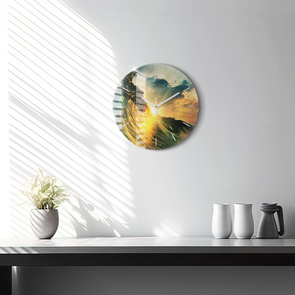 Orologio rotondo Tramonto d'onda