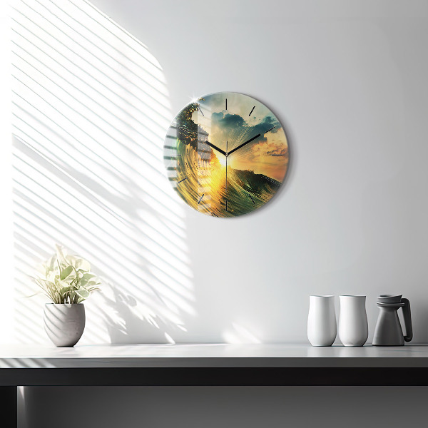 Orologio rotondo Tramonto d'onda