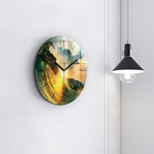 Orologio rotondo Tramonto d'onda