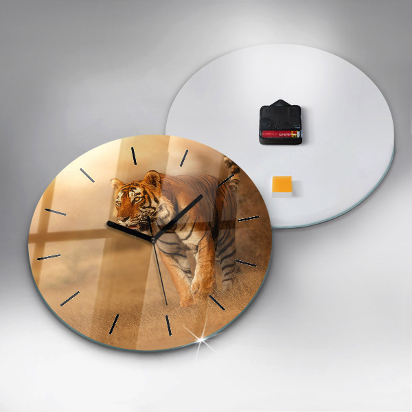 Orologio rotondo Caccia alla tigre