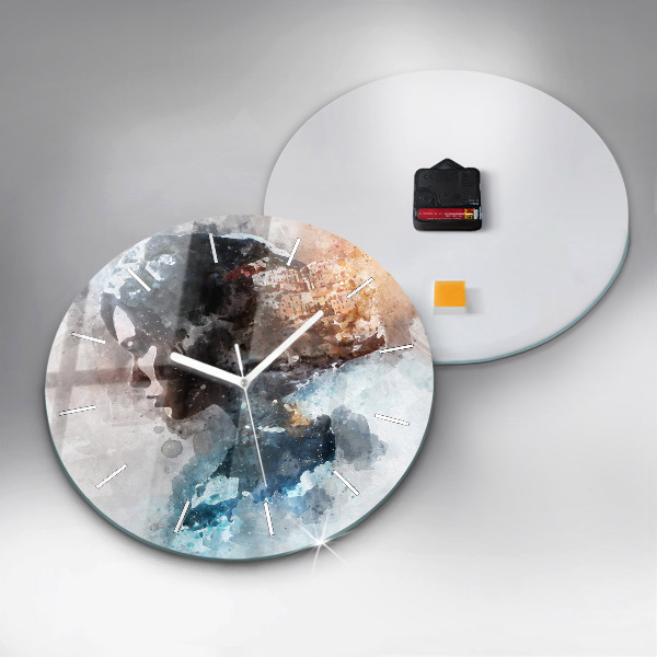 Orologio rotondo Volti astratti