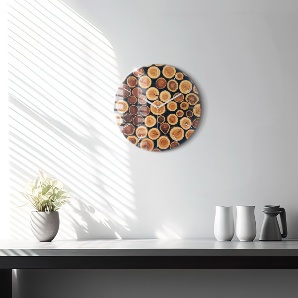 Orologio rotondo Legna