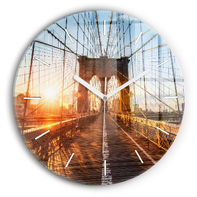 Orologio rotondo Ponte di Brooklyn New York