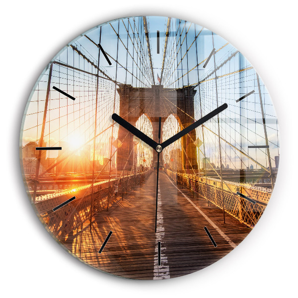 Orologio rotondo Ponte di Brooklyn New York