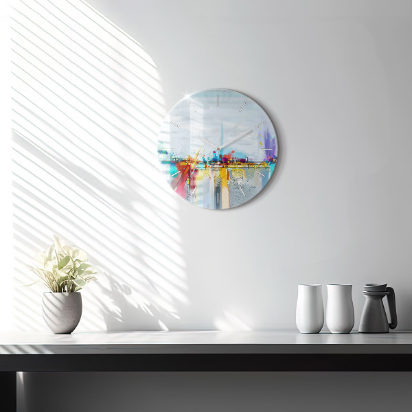 Orologio rotondo Paesaggio astratto ad olio