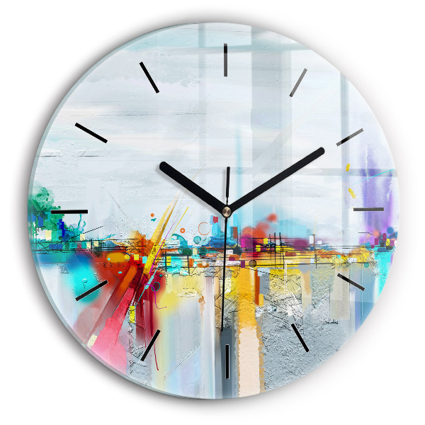 Orologio rotondo Paesaggio astratto ad olio