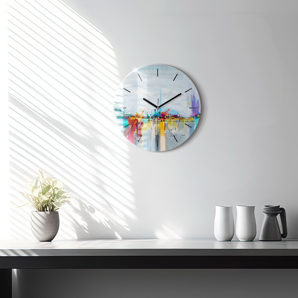 Orologio rotondo Paesaggio astratto ad olio