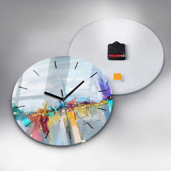Orologio rotondo Paesaggio astratto ad olio