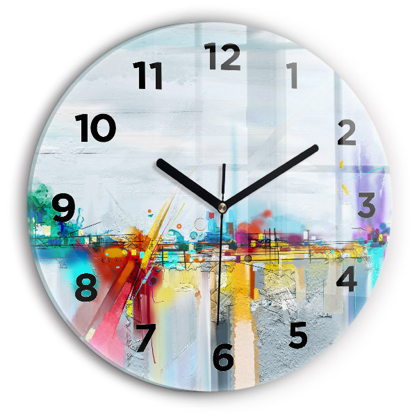 Orologio rotondo Paesaggio astratto ad olio